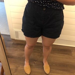 Navy blue button fly shorts (L)